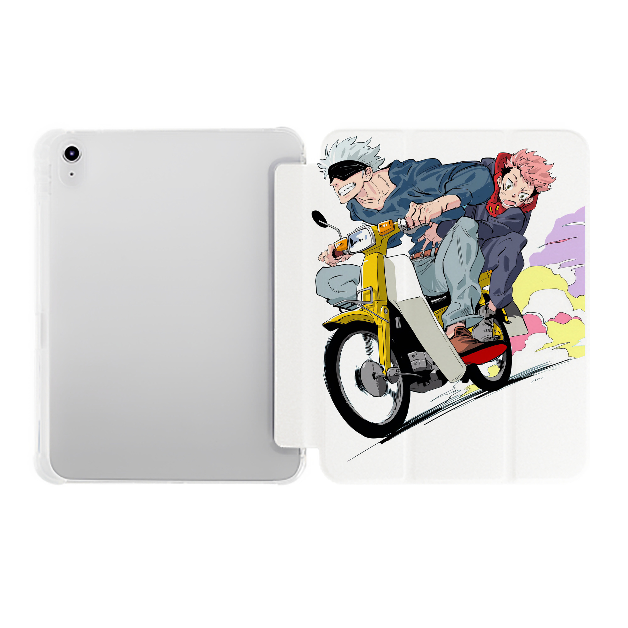 （画像用） 呪術廻戦 Jujutsu Kaisen IPad ケース ペン収納付き 三つ折りスタンド PUレザー×シリコン 対応機種9.5/10.5/10.9インチ